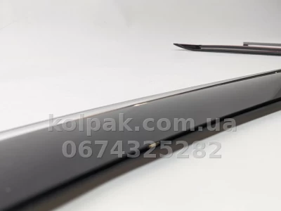 Window wind deflectors for with chrome finish adhesive-fit Volkswagen Touran 2003–2015 HAVOC — photo 8
