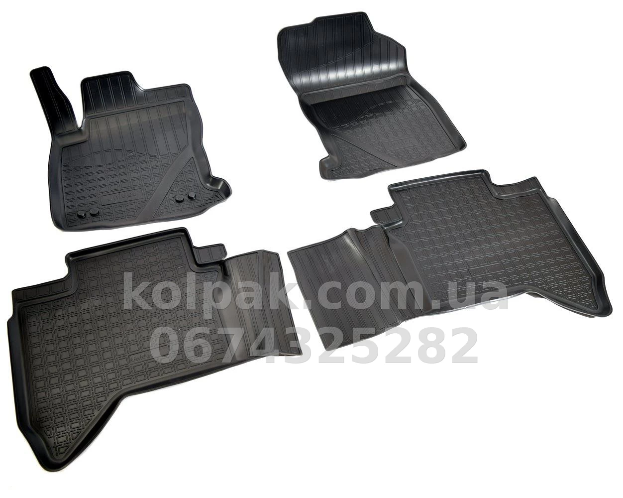Polyurethane floor mats for Toyota Hilux 8 2015-, Norplast, NPA11-C88-360 Polyurethane floor mats for Toyota Hilux 8 2015-, Norplast, NPA11-C88-360 β photo 1