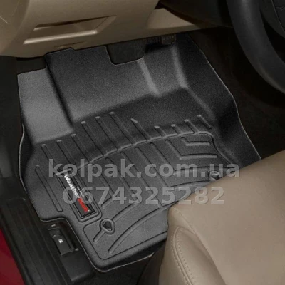 Килимки в салон Mazda 3 2008-2013, з бортиком, передні, чорні, Weathertech 442401 — фото 2