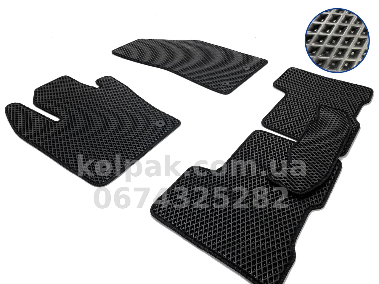 Килимки в салон Jeep Renegade 2014-, EVA, чорні, 4 шт., AVTM BLCEV2002 Килимки в салон Jeep Renegade 2014-, EVA, чорні, 4 шт., AVTM BLCEV2002 — фото 1