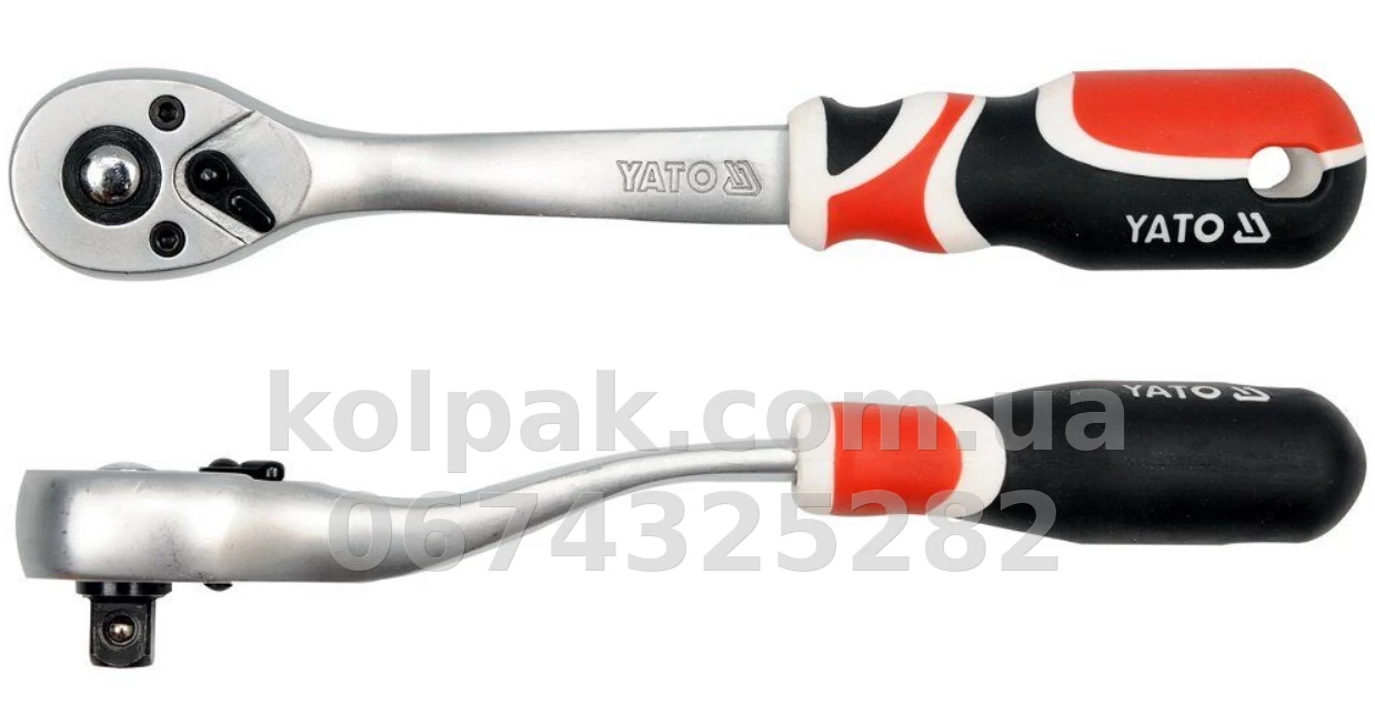 Ratchet 3/8, plastic handle, Angled, length 200 mm, 72 teeth Yato YT-0731 Ratchet 3/8, plastic handle, Angled, length 200 mm, 72 teeth Yato YT-0731 β photo 1