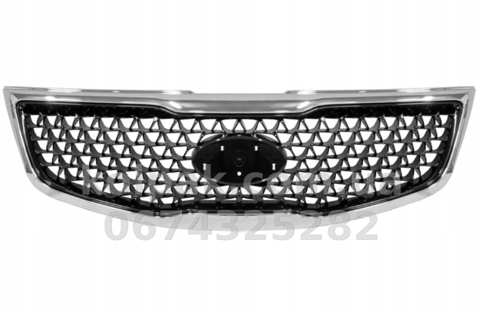 Atrapa chłodnicy Kia Sportage SL 2014-2015, czarna, chromowana ramka (siatka), AVTM, 184024993 Atrapa chłodnicy Kia Sportage SL 2014-2015, czarna, chromowana ramka (siatka), AVTM, 184024993 — zdjęcie 1