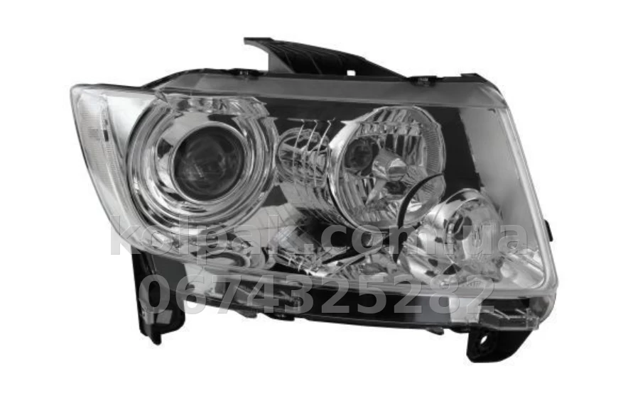 Front right headlight Jeep Compass 2011-2016, electric adjustment, with levelling motor, without bulbs (H9/P27/7W/WY21W), black, Depo, 4331115RMLDEM Front right headlight Jeep Compass 2011-2016, electric adjustment, with levelling motor, without bulbs (H9/P27/7W/WY21W), black, Depo, 4331115RMLDEM β photo 1
