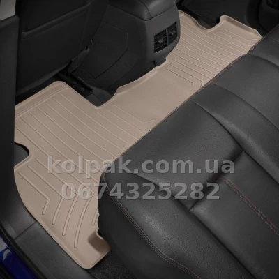 Floor mats for Ford Edge 2006-2015, with raised edges, power-adjustable seats, rear, beige, Weathertech 451102 — photo 2