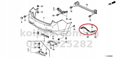 Ліве кріплення заднього бампера Honda Accord 2008-2012, AVTM, 71598TL0G01, 183015961 Ліве кріплення заднього бампера Honda Accord 2008-2012, AVTM, 71598TL0G01, 183015961 — фото 2