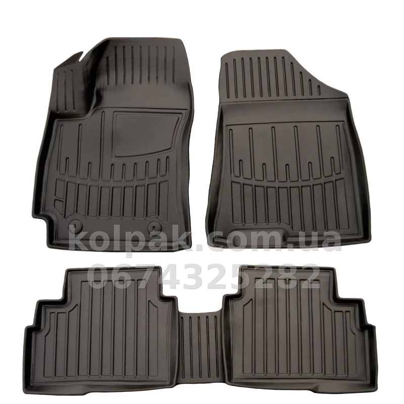 Polyurethane floor mats for Hyundai Kona 2023- with raised edges, 5 pcs Stingray 5009355 Polyurethane floor mats for Hyundai Kona 2023- with raised edges, 5 pcs Stingray 5009355 β photo 1