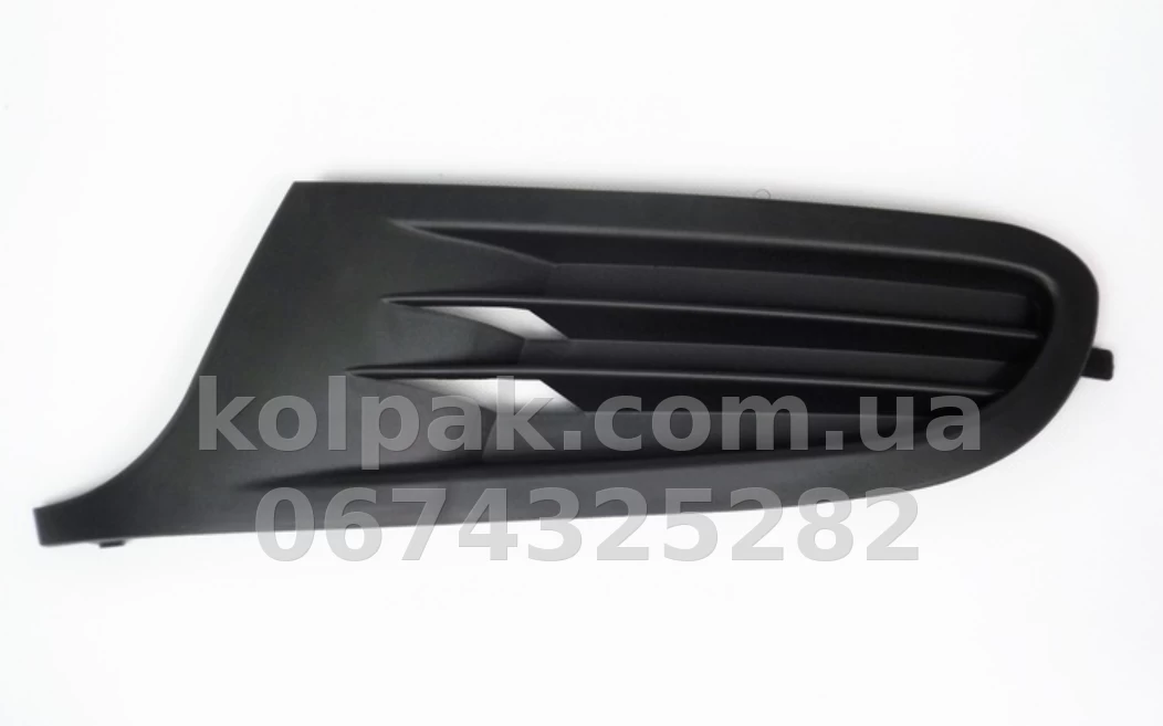Ліва решітка бампера Seat Leon 2013-2016, крім FR, з отвором для протитуманної фари, чорна, AVTM, 50853665A, 186209911 Ліва решітка бампера Seat Leon 2013-2016, крім FR, з отвором для протитуманної фари, чорна, AVTM, 50853665A, 186209911 — фото 1