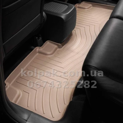 Floor mats for Honda CR-V 2007-, with raised edges, beige, rear, Weathertech 450982 — photo 2