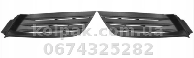 Bumper grille Renault Megane 4 2016-2022, without fog light opening, without parking sensor opening, left+right, black, AVTM, 261504086R, 185647913 Bumper grille Renault Megane 4 2016-2022, without fog light opening, without parking sensor opening, left+right, black, AVTM, 261504086R, 185647913 β photo 2