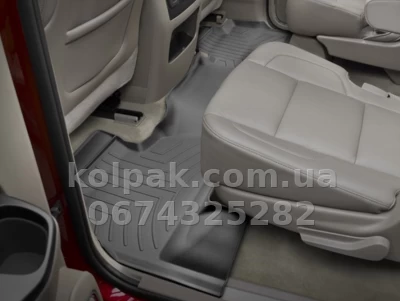 Килимки в салон Mercedes-Benz EQS SUV 2023- другий ряд, чорні Weathertech 4417732 — фото 2