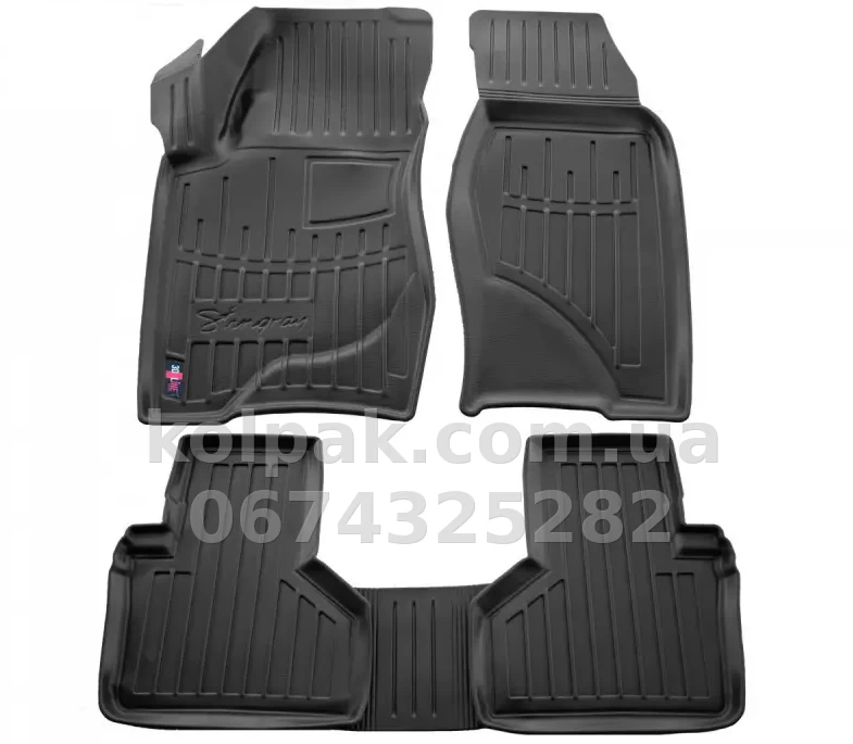 Polyurethane floor mats for Chevrolet Niva 2002-, with raised edges, 5 pcs, Stingray, 5002025 Polyurethane floor mats for Chevrolet Niva 2002-, with raised edges, 5 pcs, Stingray, 5002025 β photo 1