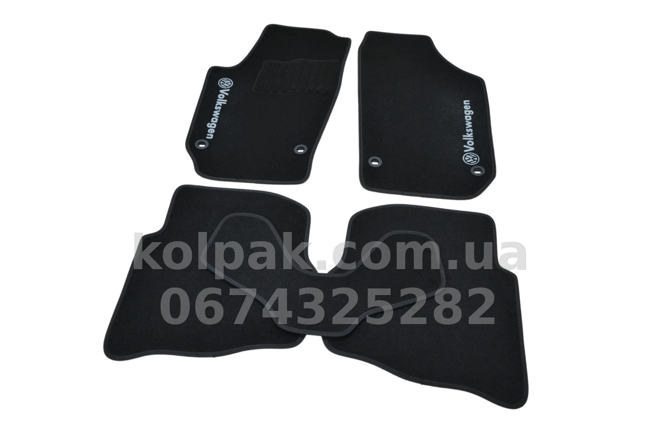 Ворсові килимки в салон Volkswagen Polo 2001-2008, чорні, 5 шт., AVTM BLCCR1679 Ворсові килимки в салон Volkswagen Polo 2001-2008, чорні, 5 шт., AVTM BLCCR1679 — фото 1