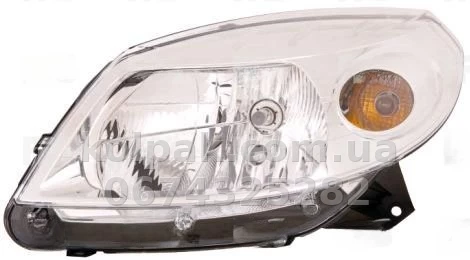 Передня ліва фара Renault Sandero 2008-2013, електричне/механічне регулювання, без ламп, без патрона, хром, із кришкою (H4) Depo 551-1170L-LDEM1 Передня ліва фара Renault Sandero 2008-2013, електричне/механічне регулювання, без ламп, без патрона, хром, із кришкою (H4) Depo 551-1170L-LDEM1 — фото 1