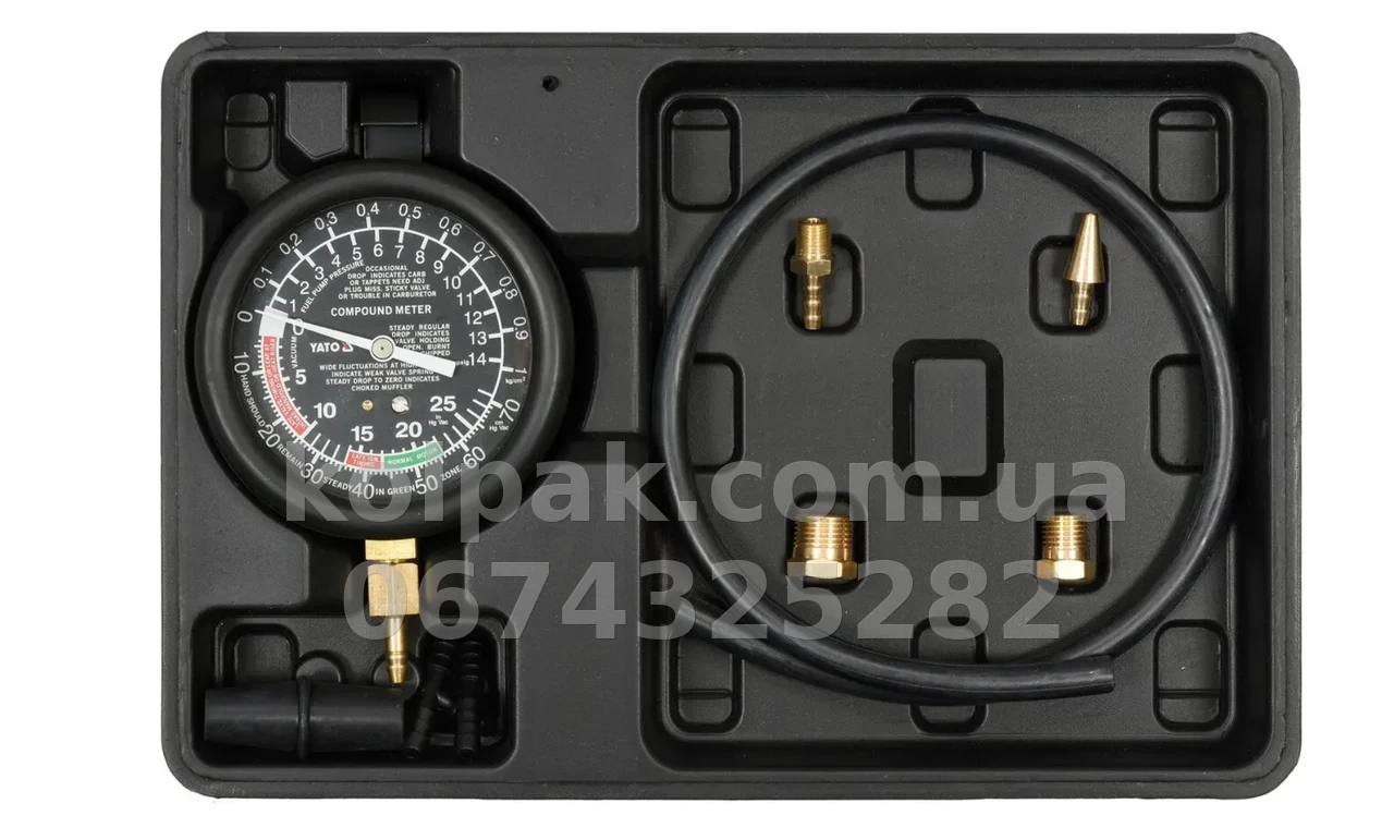 Tester for vacuum and compression measurement (MPa 9 pcs) Yato YT-73050 Tester for vacuum and compression measurement (MPa 9 pcs) Yato YT-73050 β photo 1