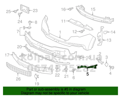 Праве кріплення переднього бампера Honda Pilot 2015-, під фарою, AVTM, 71140TG7A01, 183042932 — фото 2
