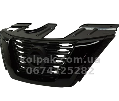 Radiator grille Nissan Rogue/Nissan X-Trail T32 2017-2020, black, without opening for camera, AVTM, 185042992 — photo 2