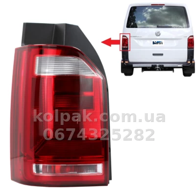 Задній лівий ліхтар Volkswagen Transporter T6 2015-2019, без ламп, без плати, (P21/5W/W5W*2/W16W/H21W), Depo, 441-19ABL-LD-UE