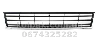 Решітка бампера Volkswagen Passat B7 2011-2015, середня, із хромованим молдингом, AVTM, 3AA853671A9B9, 7423 910 Решітка бампера Volkswagen Passat B7 2011-2015, середня, із хромованим молдингом, AVTM, 3AA853671A9B9, 7423 910