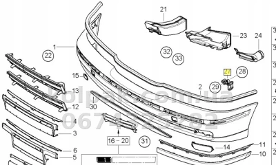 Праве кріплення переднього бампера BMW 5-Series E39 1995-2003, AVTM, 51118159362, 180065932 — фото 2