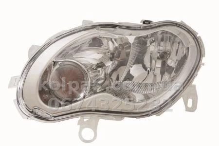 Передня ліва фара Smart Fortwo 450 2002-2007, електричне регулювання, із коректором, без ламп (H7/H1/PY21W/W5W) Depo 447-1101LMLD-EM Передня ліва фара Smart Fortwo 450 2002-2007, електричне регулювання, із коректором, без ламп (H7/H1/PY21W/W5W) Depo 447-1101LMLD-EM — фото 1