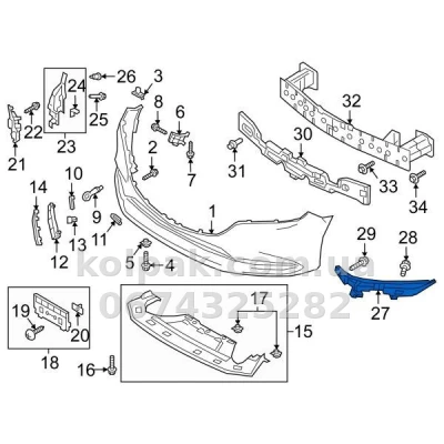 Праве кріплення переднього бампера Mazda 6 2018-, AVTM, GSH750151, 184430932 — фото 2