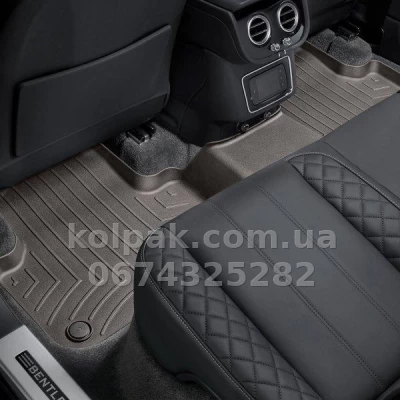 Floor mats for Bentley Bentayga 2016-, with raised edges, rear, cocoa, Weathertech 478874 — photo 2