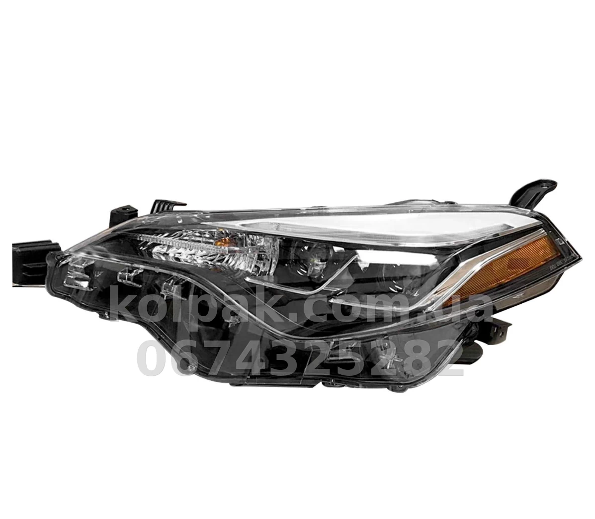 Front left headlight Toyota Corolla E17 2016-2019, USA, manual adjustment, without bulbs (LED.WY21W(7440na) W5W), Depo, 31211AKLAS2 Front left headlight Toyota Corolla E17 2016-2019, USA, manual adjustment, without bulbs (LED.WY21W(7440na) W5W), Depo, 31211AKLAS2 β photo 1