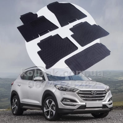 Oryginalne gumowe dywaniki do Hyundai Tucson od 2015 HAVOC, pełny zestaw — zdjęcie 2