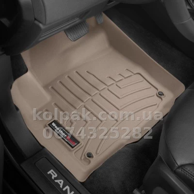 Floor mats for Land Rover Range Rover Evoque 2012-2018, with raised edges, front, beige, Weathertech 454041 — photo 2
