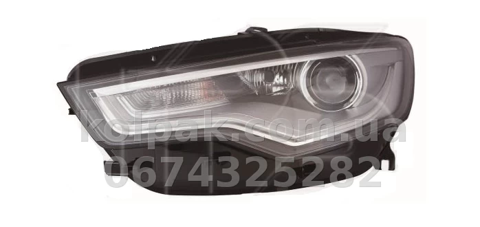 Передня ліва фара Audi A6 (C7) 2011-2014, електричне регулювання, із коректором, без ламп (D3S/H7/PSY24W/LED) Depo 446-1140LMLDHEM Передня ліва фара Audi A6 (C7) 2011-2014, електричне регулювання, із коректором, без ламп (D3S/H7/PSY24W/LED) Depo 446-1140LMLDHEM — фото 1