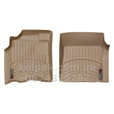 Килимки в салон Toyota Sequoia/Tundra 2007-2012, з бортиком, передні, бежеві, Weathertech 452771