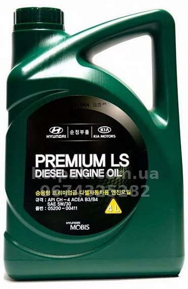 Engine oil Hyundai/Kia Mobis Premium LS Diesel 5W-30, 4 L HYUNDAI/KIA 0520000411 Engine oil Hyundai/Kia Mobis Premium LS Diesel 5W-30, 4 L HYUNDAI/KIA 0520000411 β photo 1