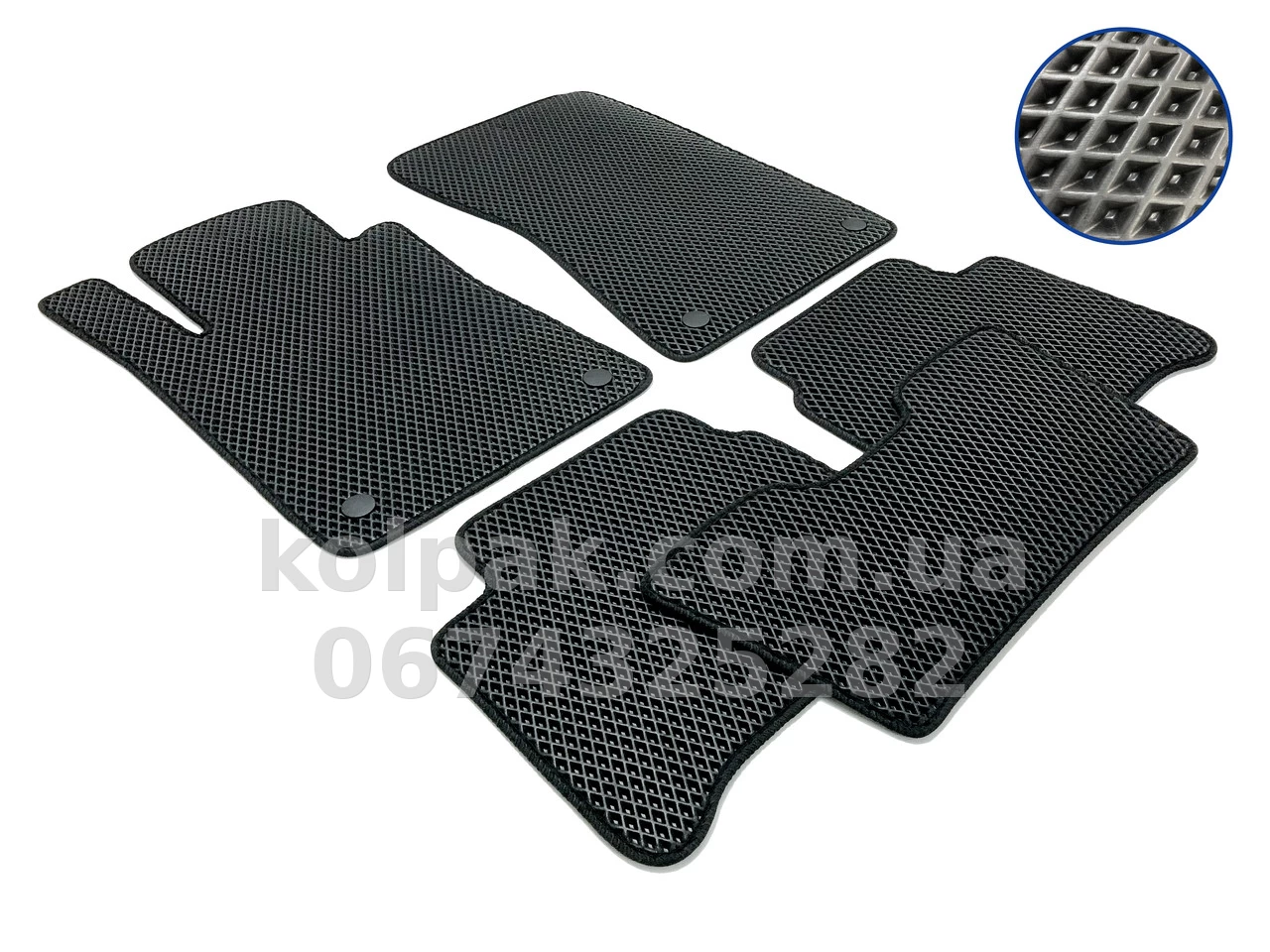 Килимки в салон Mercedes-Benz E-Class W211/CLS C219 2002-2009, задній привід, EVA, чорні, 5 шт., AVTM BLCEV1343 Килимки в салон Mercedes-Benz E-Class W211/CLS C219 2002-2009, задній привід, EVA, чорні, 5 шт., AVTM BLCEV1343 — фото 1