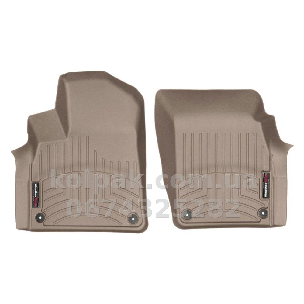 Floor mats for Audi Q7 2016-/Q8 2018-, with raised edges, front, beige, Weathertech 458871 Floor mats for Audi Q7 2016-/Q8 2018-, with raised edges, front, beige, Weathertech 458871 β photo 1