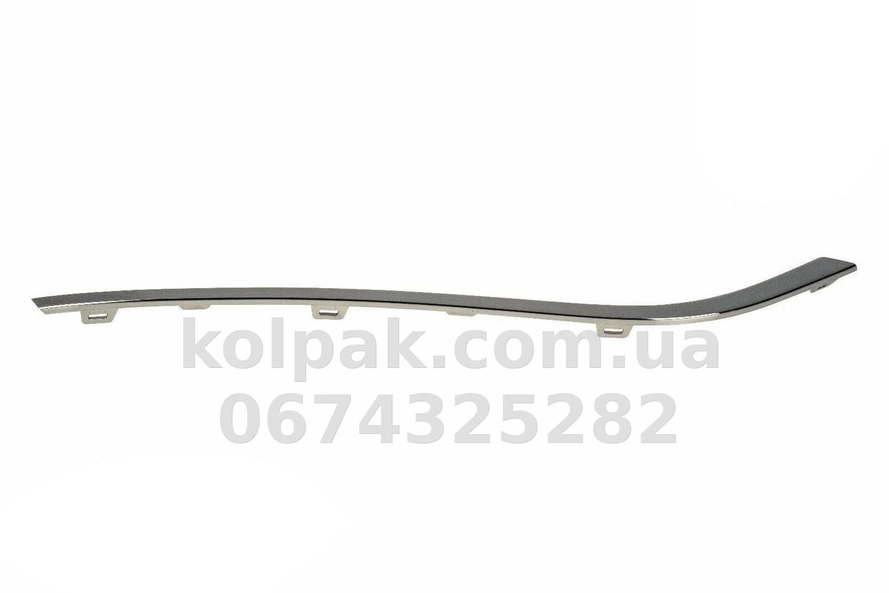Правий молдинг решітки бампера Volkswagen Passat B7 2011-2015, USA, хром, AVTM, 5618531022ZZ, 187439922 Правий молдинг решітки бампера Volkswagen Passat B7 2011-2015, USA, хром, AVTM, 5618531022ZZ, 187439922 — фото 1