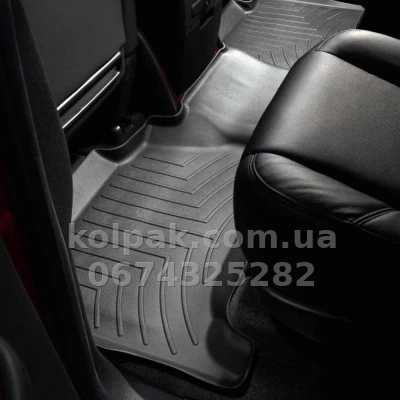 Floor mats for Cadillac Escalade 2007-, ESV, with raised edges, rear, black, Weathertech 440666 — photo 2