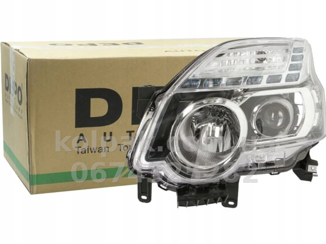 Передня ліва фара Nissan X-Trail (T31) 2010-2014, електричне регулювання, без коректора, без ламп (H11/H1/WY21W), Depo, 21511F1LLDEM7 Передня ліва фара Nissan X-Trail (T31) 2010-2014, електричне регулювання, без коректора, без ламп (H11/H1/WY21W), Depo, 21511F1LLDEM7 — фото 1