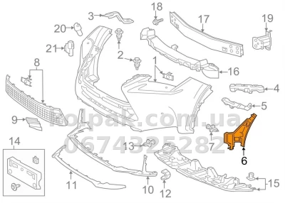 Oryginalny lewy wspornik mocowania przedniego zderzaka Lexus NX 2014-2017, bok, 5282278010 — zdjęcie 2