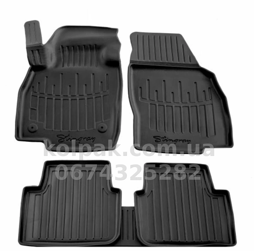 Polyurethane floor mats for Skoda Kamiq 2019-/Scala 2019-, with raised edges, 5 pcs, Stingray, 5020125 Polyurethane floor mats for Skoda Kamiq 2019-/Scala 2019-, with raised edges, 5 pcs, Stingray, 5020125 β photo 1