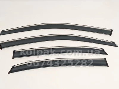 Window wind deflectors for with chrome finish adhesive-fit Volkswagen Passat B7/B8 USA 2011–2018 HAVOC — photo 4