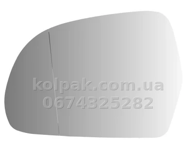 Лівий вкладиш дзеркала Audi A3/A4/A5/A6/A8 2008-2010/Q3 2011-/Skoda Octavia/Superb 2008-2013, асферичний, AVTM, 4F0857535AF, 186471795