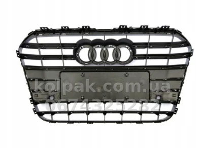 Решітка радіатора Audi A6 C7 2011-2014, без отвору для датчиків, чорний глянець, AVTM, 181214990 Решітка радіатора Audi A6 C7 2011-2014, без отвору для датчиків, чорний глянець, AVTM, 181214990 — фото 2