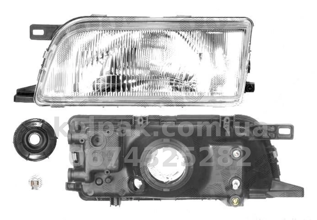 Front right headlight Nissan Sunny N14 1991-1996, manual adjustment, without bulbs (H4/W5W), Depo, 2151140RLDE Front right headlight Nissan Sunny N14 1991-1996, manual adjustment, without bulbs (H4/W5W), Depo, 2151140RLDE β photo 1