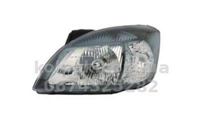 Передня ліва фара Kia Rio 2 2005-2010, H4, електричне регулювання, із моторчиком, чорна, Depo, 223-1123LMLEMN2 Передня ліва фара Kia Rio 2 2005-2010, H4, електричне регулювання, із моторчиком, чорна, Depo, 223-1123LMLEMN2