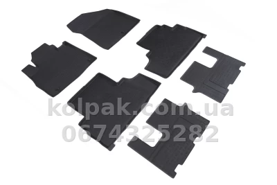Floor mats for Hyundai Santa Fe 4 2018-, 7 seats, Rubber, 5 pcs, Seintex, 89821 — photo 3