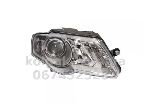 Front right headlight Volkswagen Passat B6 2005-2010, electric adjustment, with levelling motor, without bulbs, chrome Depo 441-11B1RMLD-EM Front right headlight Volkswagen Passat B6 2005-2010, electric adjustment, with levelling motor, without bulbs, chrome Depo 441-11B1RMLD-EM β photo 1
