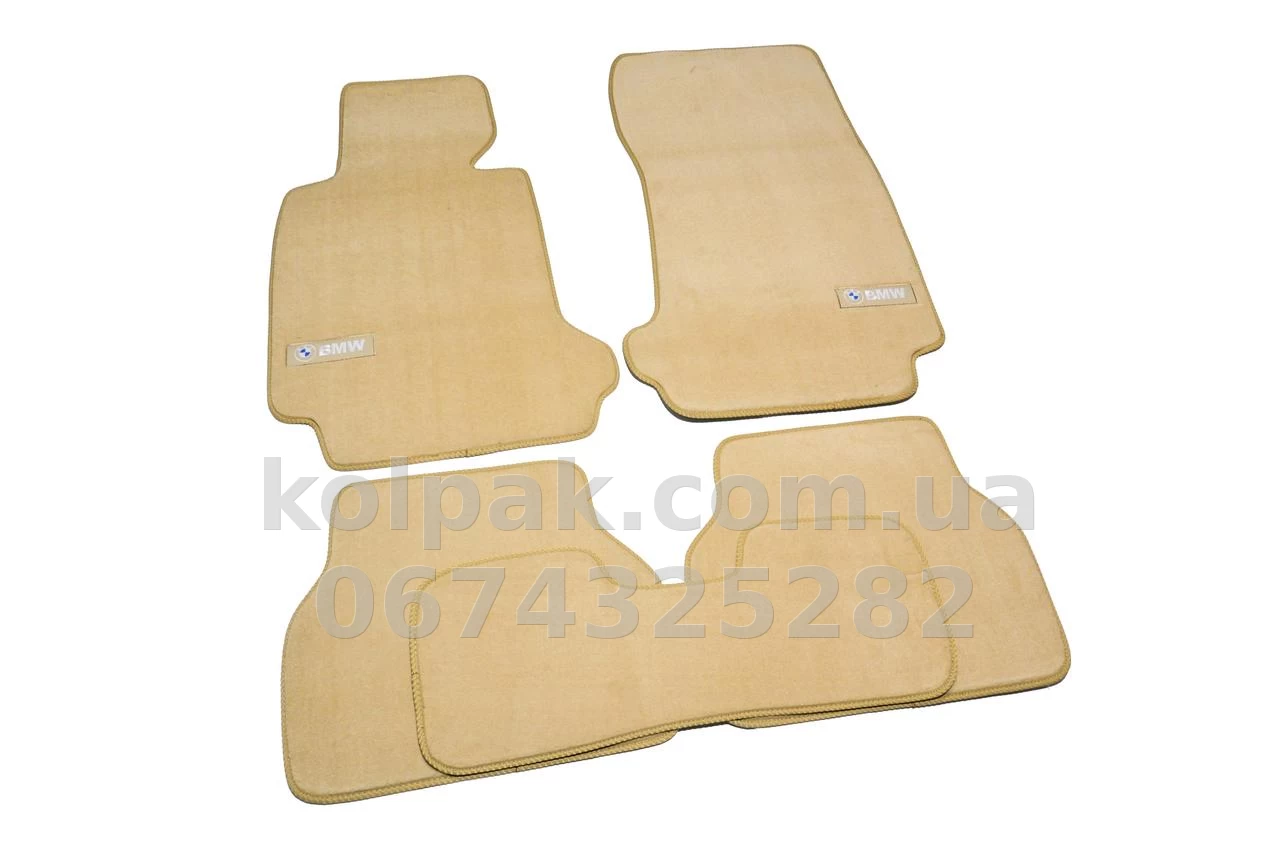 Carpet floor mats for BMW 5-Series E39 1995-2003, Premium, beige, AVTM BGLX1044 Carpet floor mats for BMW 5-Series E39 1995-2003, Premium, beige, AVTM BGLX1044 β photo 1