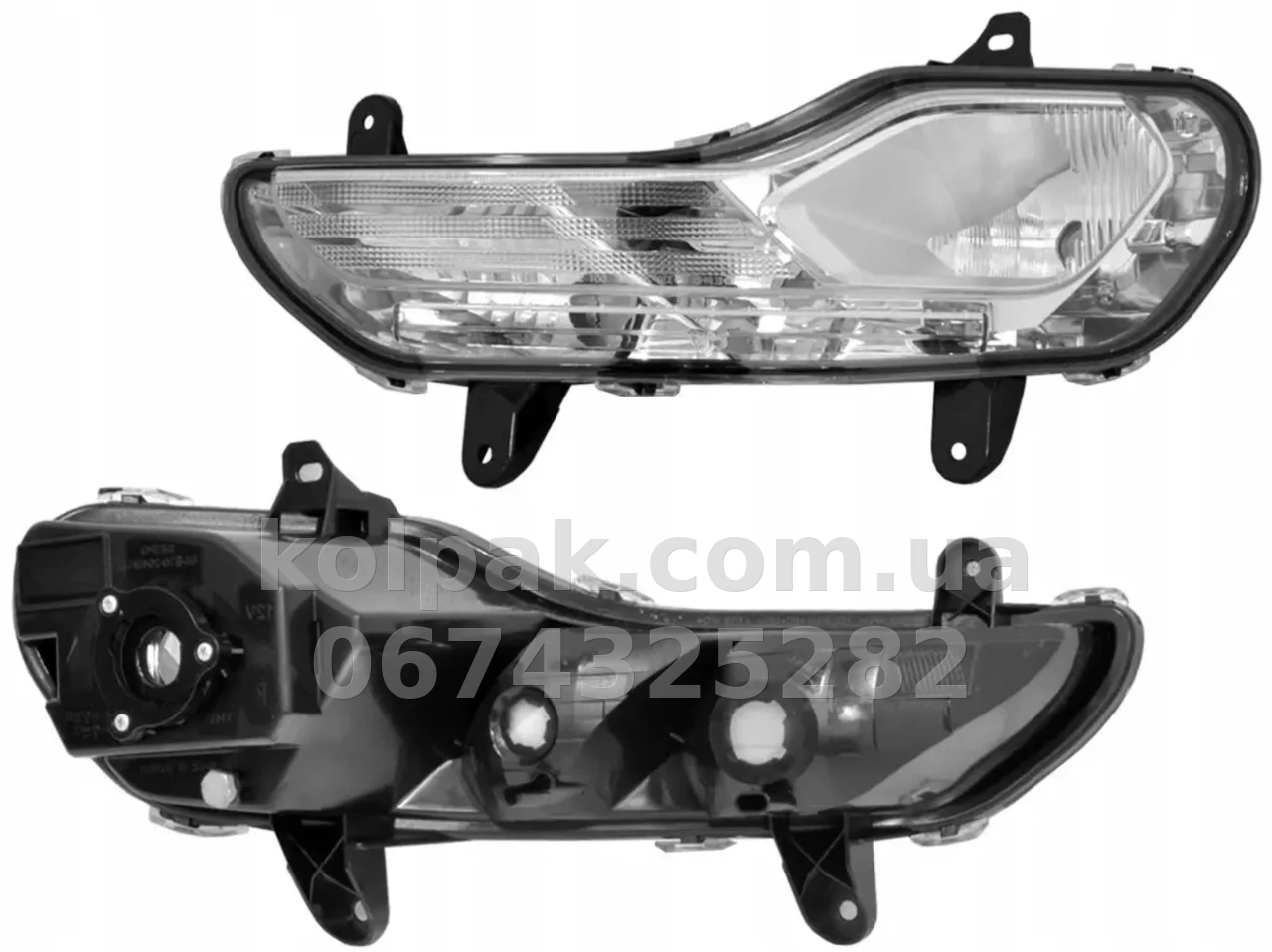 Передня ліва протитуманна фара Ford Escape 2013-2016/Kuga 2013-2016, без ламп (H10/WY21W/W5W), з функцією DRL, Depo, 4312037LUEN Передня ліва протитуманна фара Ford Escape 2013-2016/Kuga 2013-2016, без ламп (H10/WY21W/W5W), з функцією DRL, Depo, 4312037LUEN — фото 1