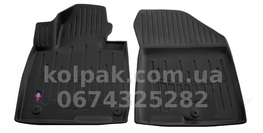 Polyurethane floor mats for Hyundai Santa Fe 4 TM 2018-2020, with raised edges, 2 pcs, Stingray, 5009112 Polyurethane floor mats for Hyundai Santa Fe 4 TM 2018-2020, with raised edges, 2 pcs, Stingray, 5009112 β photo 1