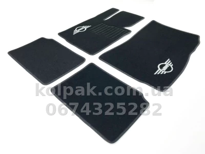 Ворсові килимки в салон Mini Cooper/Countryman R60 2010-2016, чорні, 4 шт., AVTM BLCCR1381 Ворсові килимки в салон Mini Cooper/Countryman R60 2010-2016, чорні, 4 шт., AVTM BLCCR1381 — фото 2